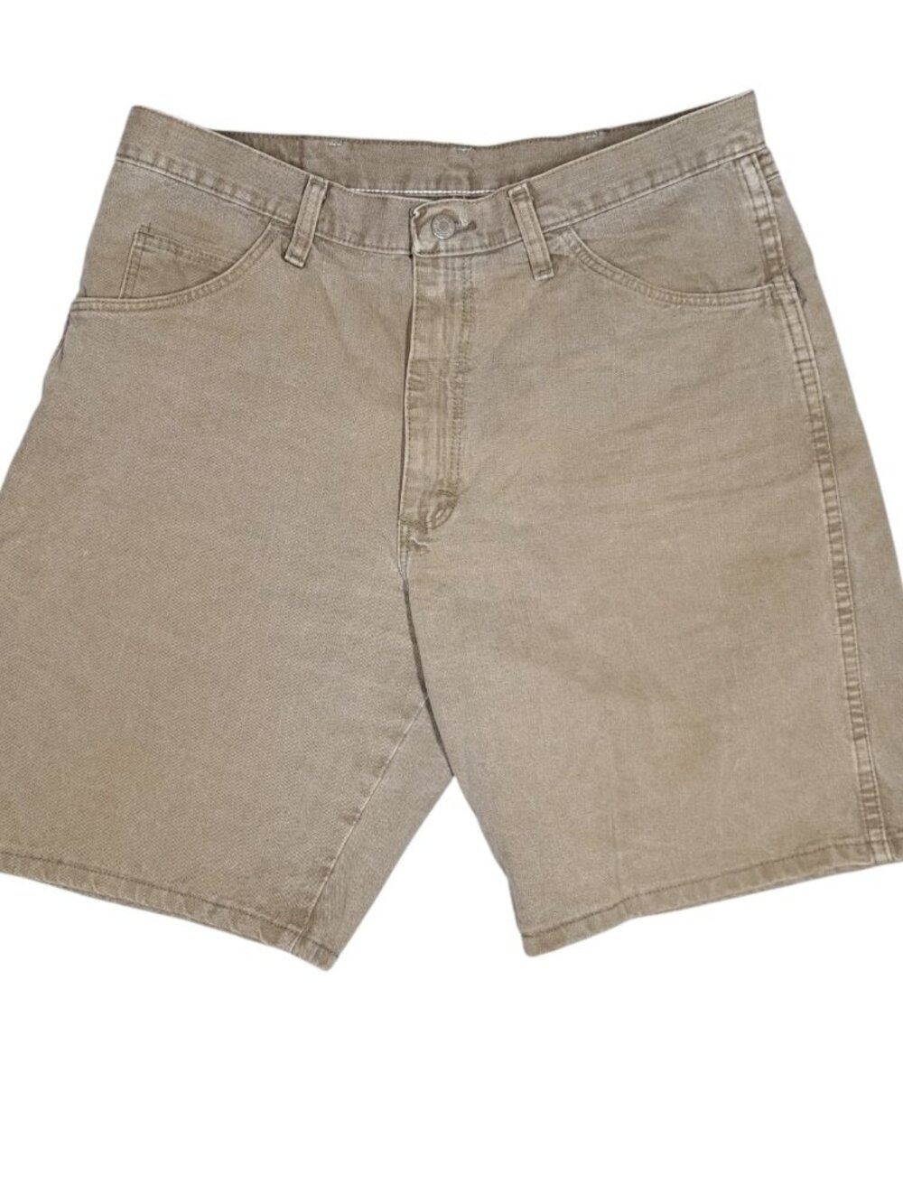 Vintage Wrangler Jean Shorts Jorts Mens Sz 34 90s Y2K Baggy Green Gray 9" Faded